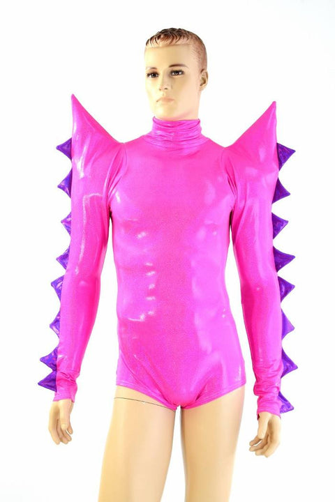 Mens Neon Pink Spiked Romper - Coquetry Clothing