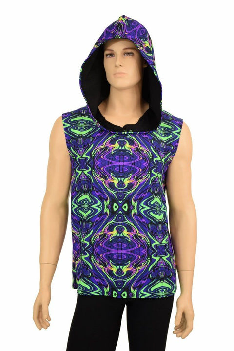 Mens Sleeveless Neon Melt Hoodie - Coquetry Clothing