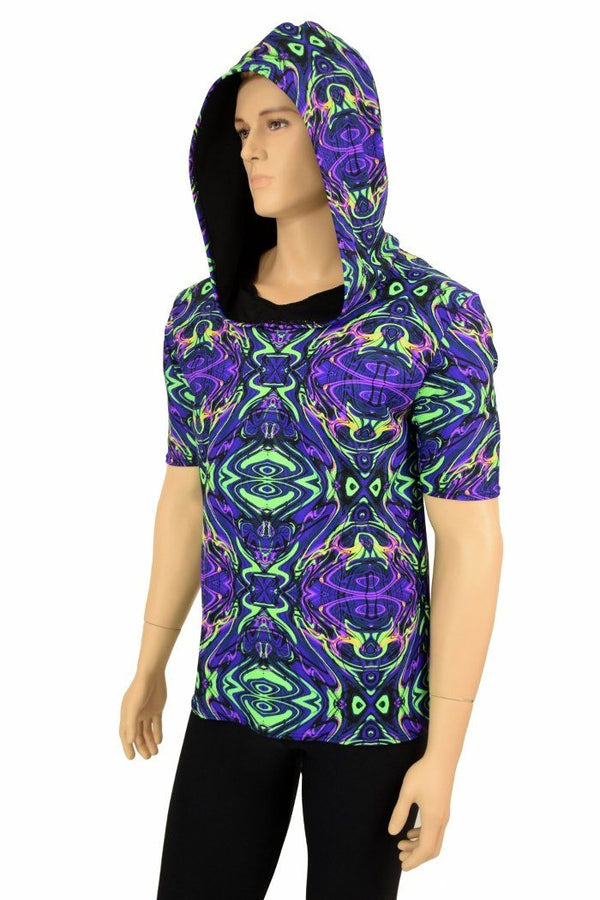 Mens Tee Sleeve Neon Melt Hoodie - 4