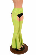 Lime Holo Bell Bottom Flare Chaps - 3