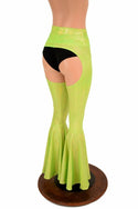 Lime Holo Bell Bottom Flare Chaps - 4