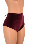 Burgundy Back Lace Up Siren Shorts - 3