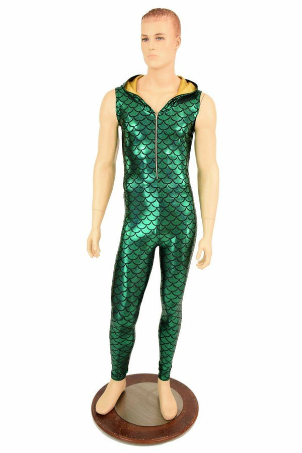Mens Green Dragon Scale Catsuit - 2