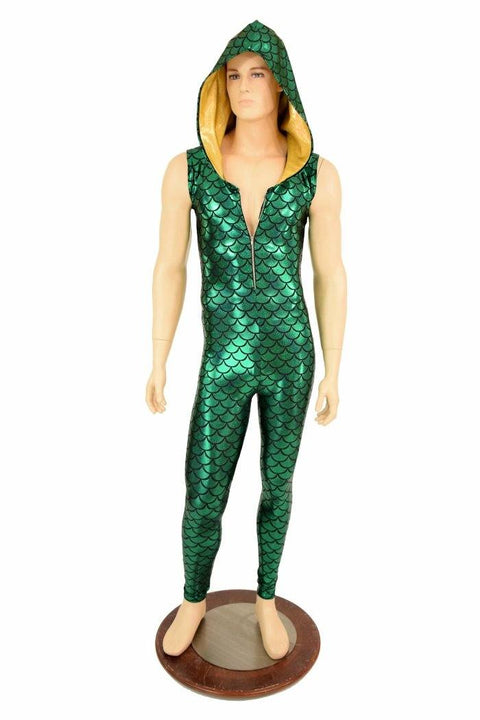 Mens Green Dragon Scale Catsuit - Coquetry Clothing