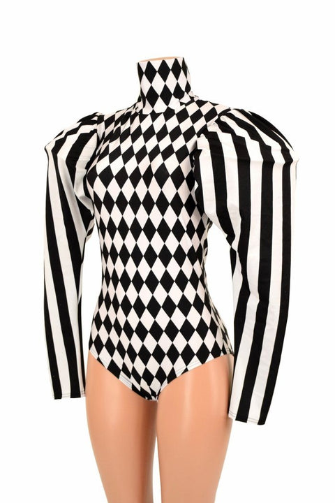 Puffed Sleeve "Victoria" Diamond Romper - Coquetry Clothing