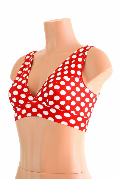 Starlette Bralette in Red & White Polka Dot - Coquetry Clothing