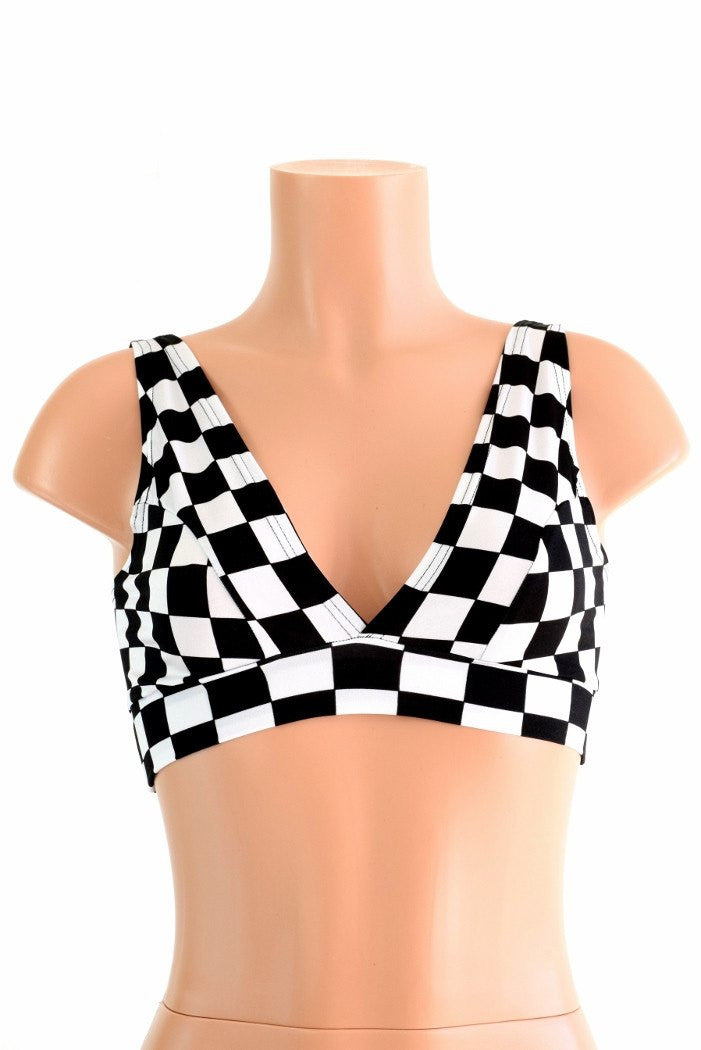 Black and white store checkered bralette