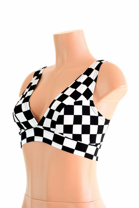 Starlette Bralette in Black & White Checkered - Coquetry Clothing