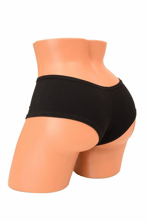 Black Soft Knit Cheeky Booty Shorts - Coquetry Clothing