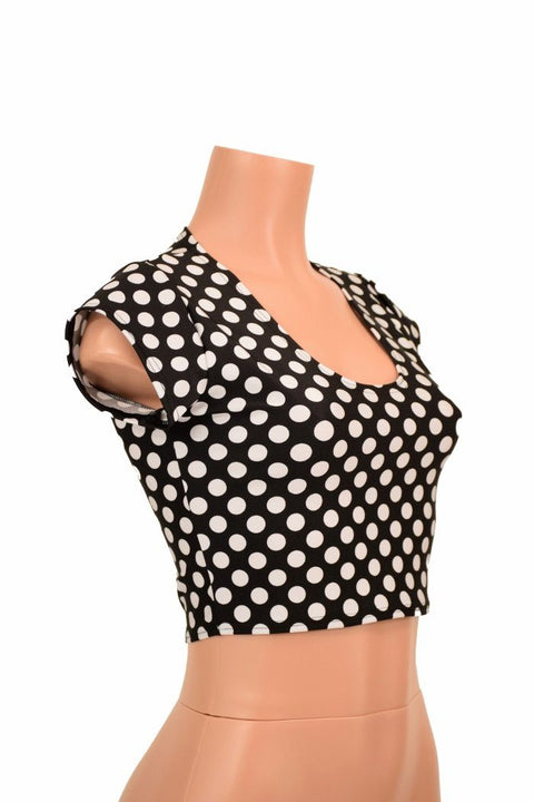 Polka Dot Cap Sleeve Crop - Coquetry Clothing