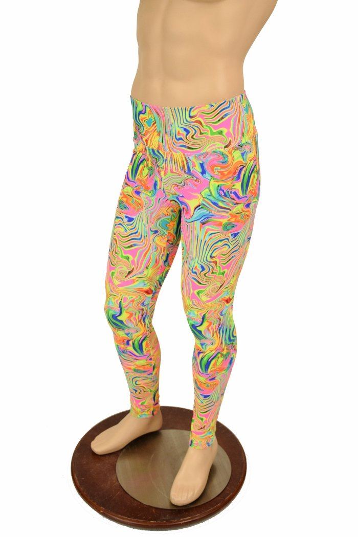 Neon Yellow Footless Performance Tights Leggings Style# 1047 | We Love  Colors