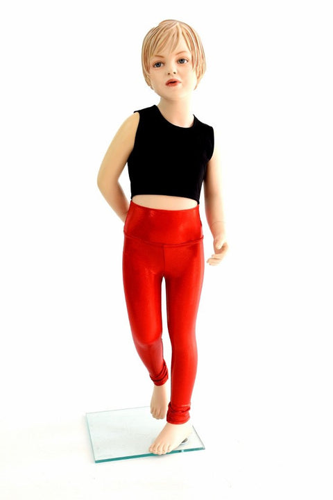 Kids Red Sparkly Jewel Leggings - Coquetry Clothing