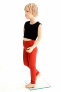 Kids Red Sparkly Jewel Leggings - 4