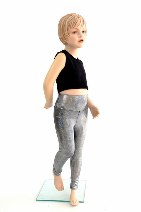 Kids Silver Holographic Leggings - Coquetry Clothing