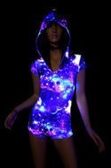 UV Glow Galaxy Hoodie Romper - 8