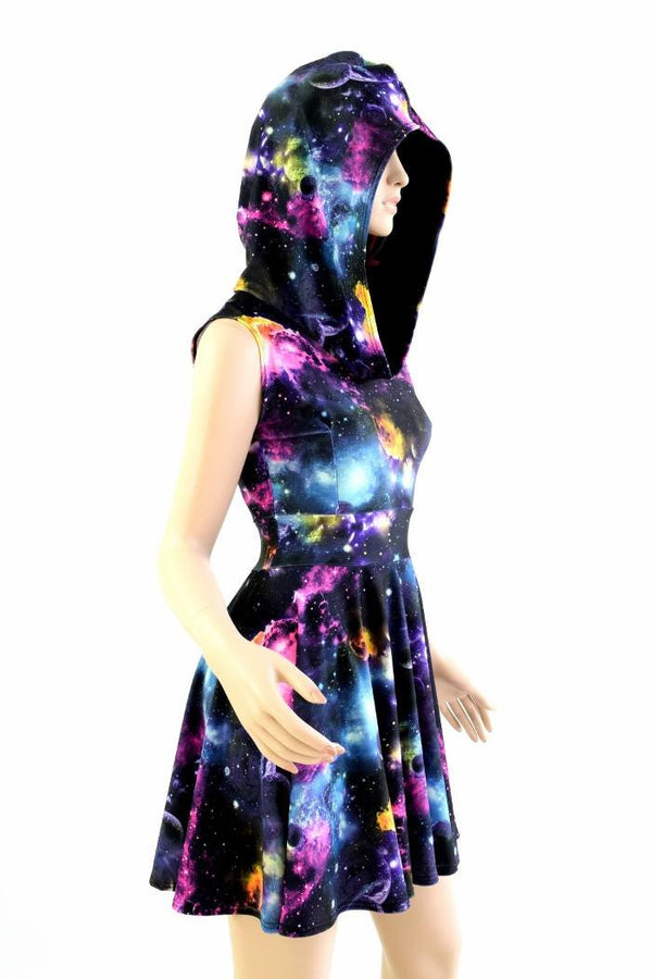 Galaxy Pocket Hoodie Skater Dress - 2