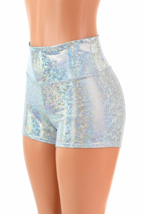 Frostbite Holographic High Waist Shorts - Coquetry Clothing