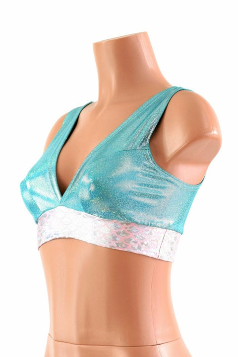 Starlette Bralette in Seafoam Holographic - Coquetry Clothing