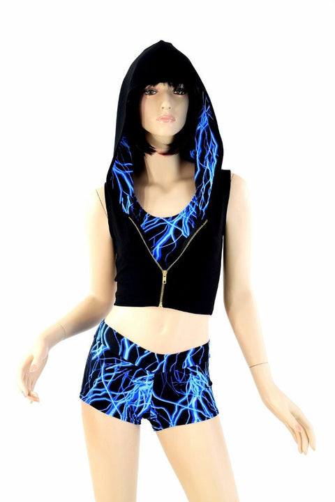 3PC Blue Lightning Hoodie Set - Coquetry Clothing