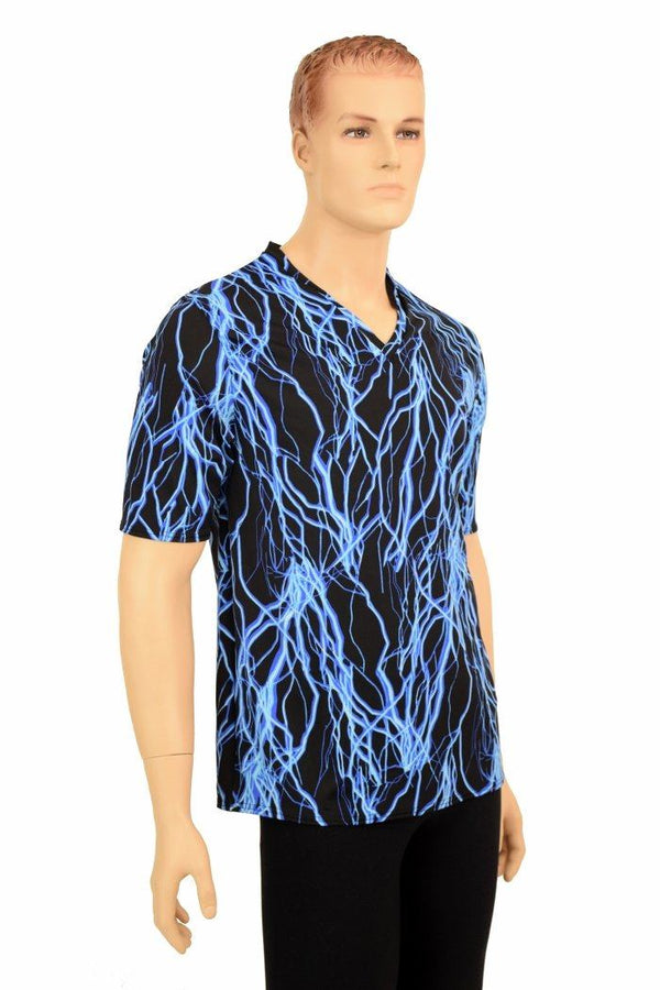 Mens Neon UV Glow Lightning Shirt - 5