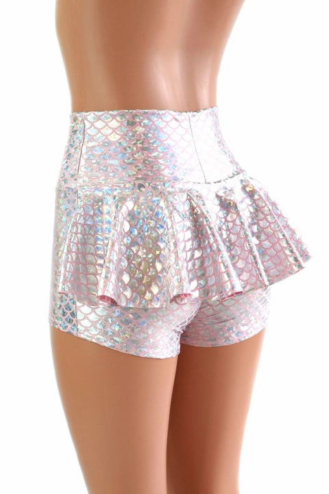 Pink & Silver Scale Ruffle Rump Shorts - Coquetry Clothing