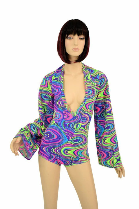 Glow Worm Plunging V Romper - Coquetry Clothing