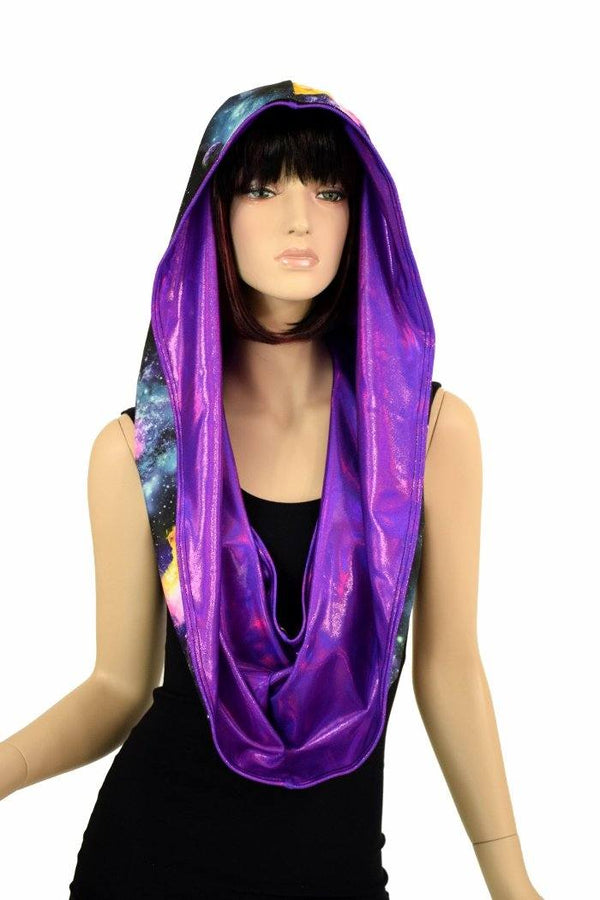 Galaxy & Purple HUGE Reversible Festival Hood - 5