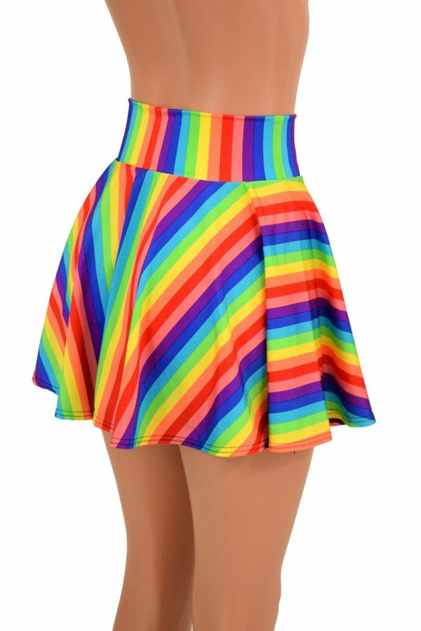 Rainbow Stripe Rave Skirt - 4