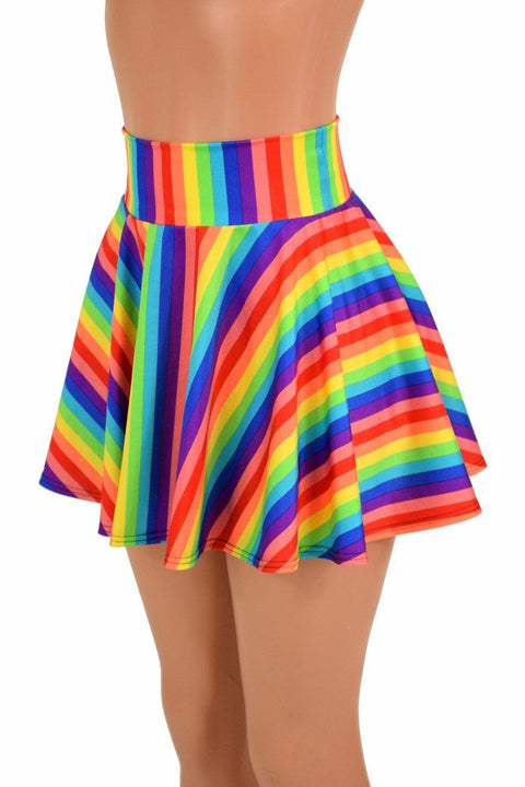 Rainbow Stripe Rave Skirt - Coquetry Clothing