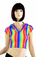 Rainbow Stripe Crop Hoodie - 5