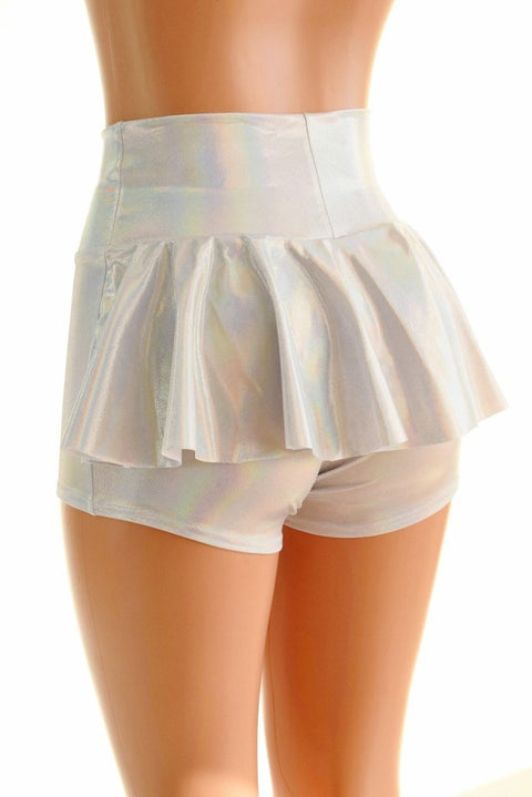 Flashbulb Holographic Ruffle Rump Shorts - Coquetry Clothing