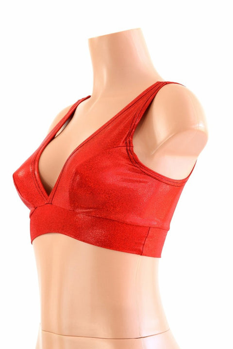 Starlette Bralette in Red Sparkly Jewel - Coquetry Clothing