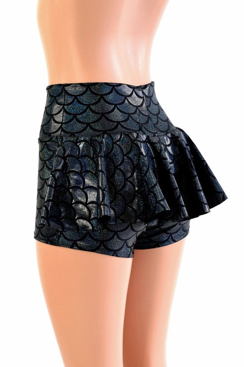 Black Dragon Ruffle Rump Shorts - Coquetry Clothing