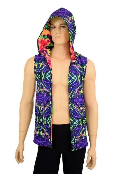 Mens Open Front Hooded Vest - Coquetry Clothing
