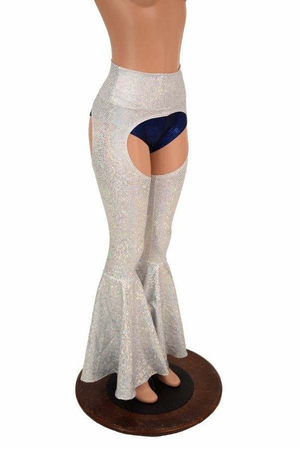 Silvery White Bell Bottom Flare Chaps - 3
