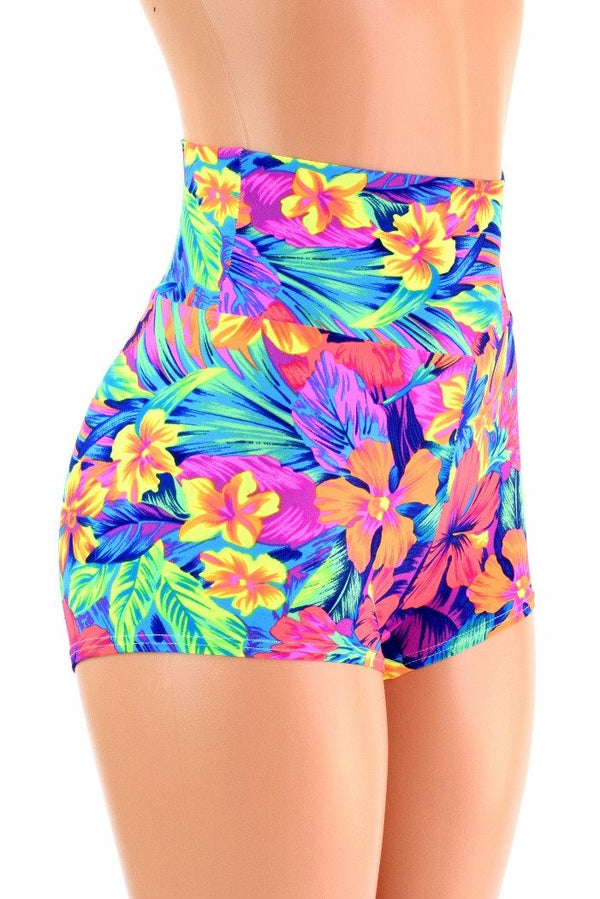 Tahitian Floral High Waist Shorts - 3