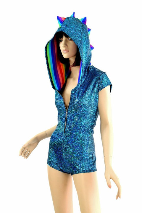 Turquoise Shattered Glass Romper - Coquetry Clothing