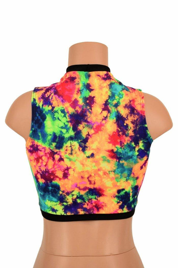 Sleeveless Keyhole Top in Acid Splash - 3