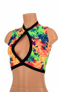 Sleeveless Keyhole Top in Acid Splash - 4