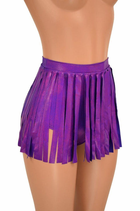 Siren Gladiator Shorts in Grape Holo - Coquetry Clothing