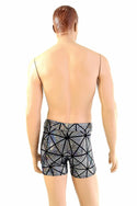 Mens "Rio" Midrise Shorts in Silver Cracked Tile - 5