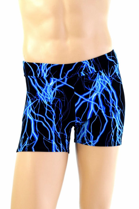 Mens "Rio" Midrise Shorts in Blue Lightning - Coquetry Clothing