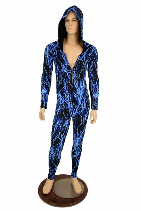 Mens Blue Lightning Catsuit - Coquetry Clothing