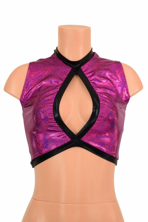 Sleeveless Keyhole Top in Fuchsia - Coquetry Clothing