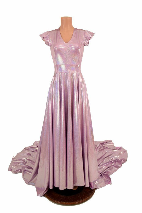 Lilac Holographic Circle Cut Gown - 2