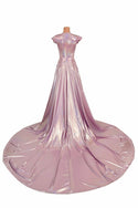 Lilac Holographic Circle Cut Gown - 4