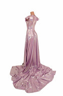 Lilac Holographic Circle Cut Gown - 5