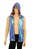 Mens Open Front Hooded Vest - 2