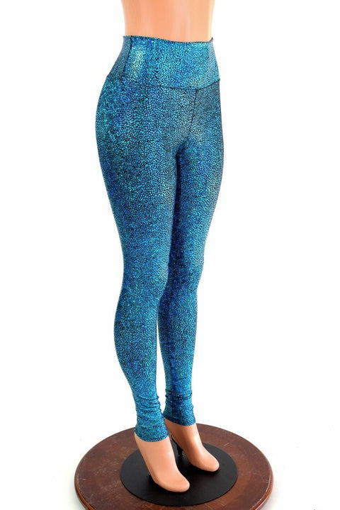 Turquoise Shattered Glass Leggings - Coquetry Clothing