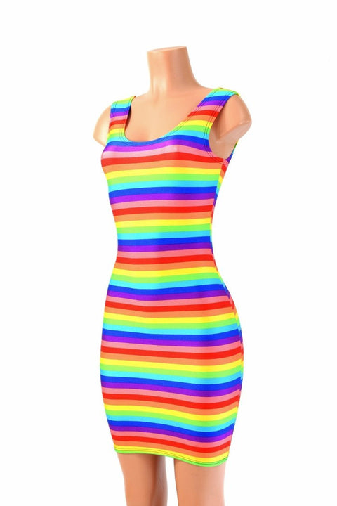 Rainbow Stripe Tank Dress - Coquetry Clothing